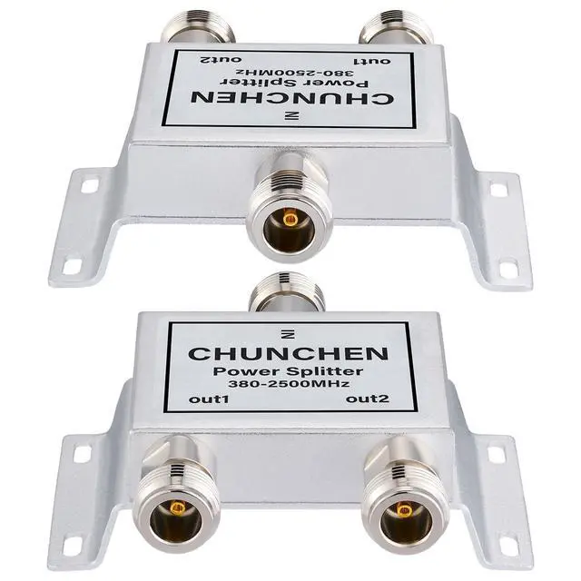 Alt view image 2 of 5 - CHUNCHEN 2 Way N Female Connector Power Splitter 50 Ohm Signal Splitter 380MHz-2500MHz Cable Signal Splitter 1 Input 2 Output for Antenna Cable