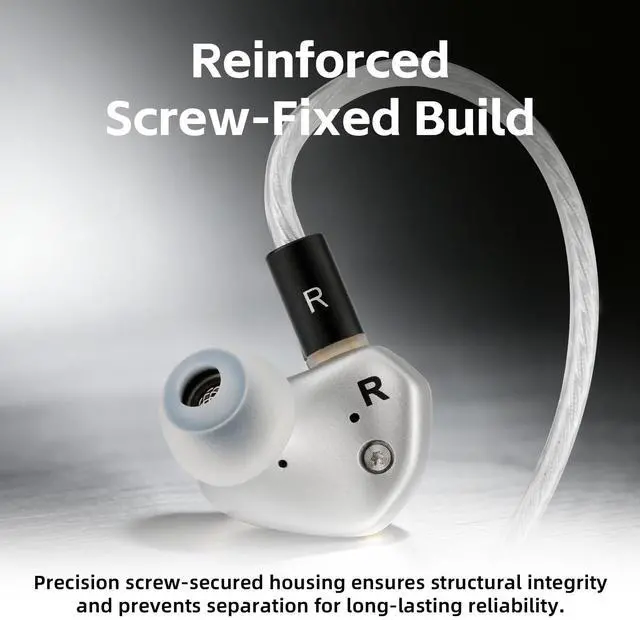 Alt view image 5 of 5 - Kefine Klean SV Hi-Fi in Ear Monitor, Wired Gaming Earbuds, 10mm DLC Diaphragm Dynamic Driver, Wired Earphones, Interchangeable Tuning Nozzles, HiFi IEM for Audiophile, Musician&Gaming(Silver, 4.4mm)