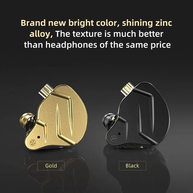 Alt view image 3 of 5 - FEDAI KZ ZSN PRO X IEM in Ear Monitors Earphones,1BA+1DD Hybrid Metal Earphones HiFi in-Ear Monitor Wired Earbuds with Detachable 2Pin Cable, Zin Alloy Panel in-Ear Headphones(with Mic, Black)