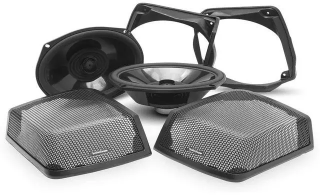 Main image of Rockford Fosgate TMS69BL9813 Power Harley Davidson Saddlebag Speaker Audio Kit with Harness and All Installation Hardware (1998-2013)