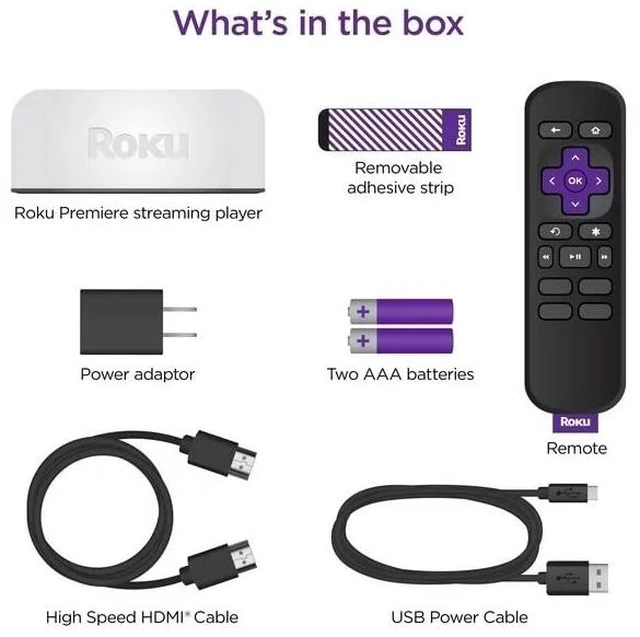 Alt view image 4 of 5 - Roku 3920RW-SW Premiere, 4K/HDR Streaming Media Player, Wi-Fi Enabled, with Premium High Speed HDMI Cable and Simple Remote