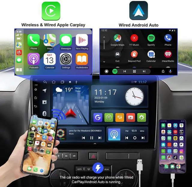 Alt view image 2 of 5 - 2+32G Aumume 10.1 inches Android 10 Double Din Car Stereo for Chevrolet/GMC/Buick IPS Touchscreen Screen Car Radio with Carplay & Android Auto Support Backup Camera GPS Navi FM BT
