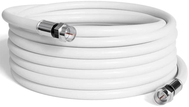 Main image of THE CIMPLE CO - RG6 Coaxial Cable 125 FT - RG6 Coax Cable for TVs, Antennas, Internet, CATV, Audio/Video - Dual Shielded Indoor/Outdoor Coax Wire 125 Feet (38 Meters), White
