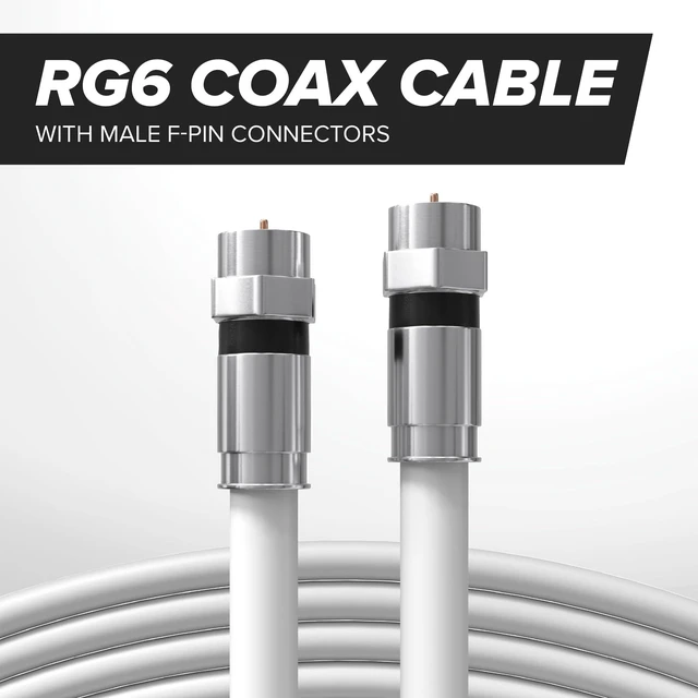 Alt view image 2 of 5 - THE CIMPLE CO - RG6 Coaxial Cable 125 FT - RG6 Coax Cable for TVs, Antennas, Internet, CATV, Audio/Video - Dual Shielded Indoor/Outdoor Coax Wire 125 Feet (38 Meters), White