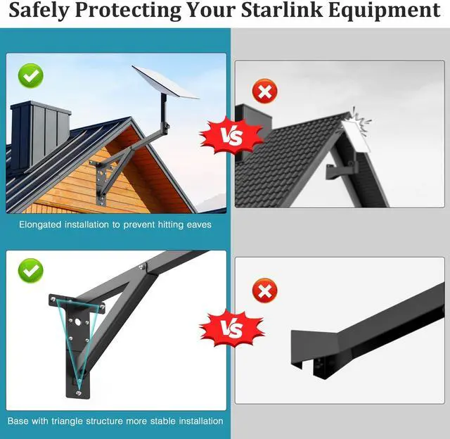 Alt view image 5 of 5 - 25inch Starlink Mounting Kit for V2,Starlink Wall Mount Compatible V2 Starlink,Made of Thickened and Durable Materials for Starlink Roof Bracket ,Starlink Pole Mount for Starlink Gen2(Mount Kit Large)
