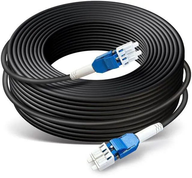 Main image of YUTIANHOME 100ft/30m OD-5mm Industrial TPU OS2 LC to LC Outdoor Armored Fiber Optic Cable, Duplex Single Mode Fiber Patch Cable, 9/125um Uniboot LC Fiber Direct Bury