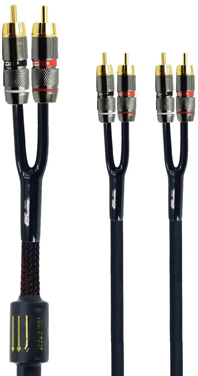 Main image of Arklove 25ft Shielded RCA Plug Splitter Stereo Audio Video Cable 2 Male to 4 Male Dual Speaker Y Adapter Connector Extension Cord 24k Gold Plated 1 Input 2 Output