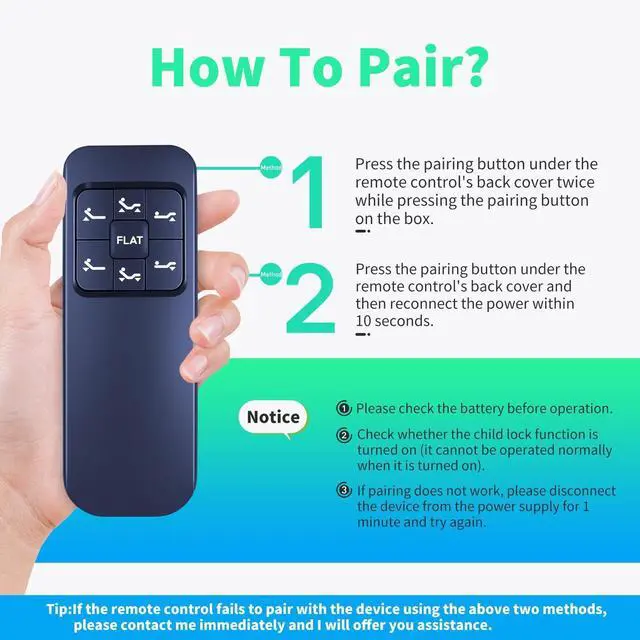 Alt view image 2 of 5 - Snrigw Universal Replacement Remote for Richmat/Naomi Home/Dr. Oz Adjustable Bed with Head & Foot Massage(12811G/12811-02/HJC25/HJC26/NL200UB/127780C180201 Control Box/127780C180169/NL200U)