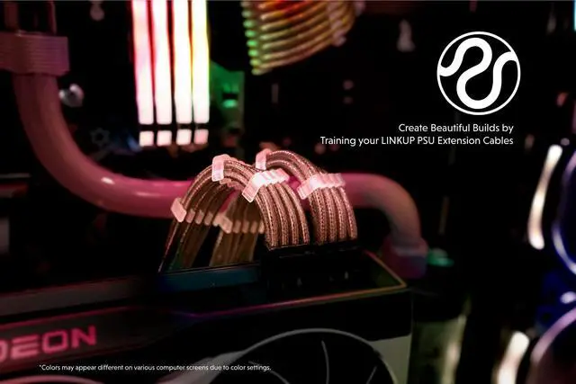 Alt view image 5 of 5 - LINKUP - 50cm PSU PC Power Extension Cable Metallic Sleeved Silicone Coated Soft & Flexible to Route Custom Mod GPU & CPU w/Comb Kit1x 24P (20+4)1x 8P (4+4) CPU2X 8P (6+2) GPU500mm - Pink