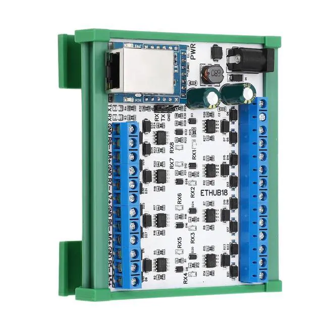 Alt view image 3 of 5 - RJ45 to 8 RS485 Hub Converter, DC730V Easy Wiring RJ45 to 8 RS485 Hub Module Compact for Industry (Hub Module with Housing)