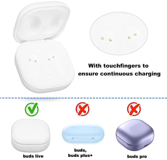 Alt view image 3 of 5 - Replacement Earbuds Charging Case Fast USB-C Charging for Samsung Buds Live SM-R180, White with LED Indicator, 600mAh Portable Charger