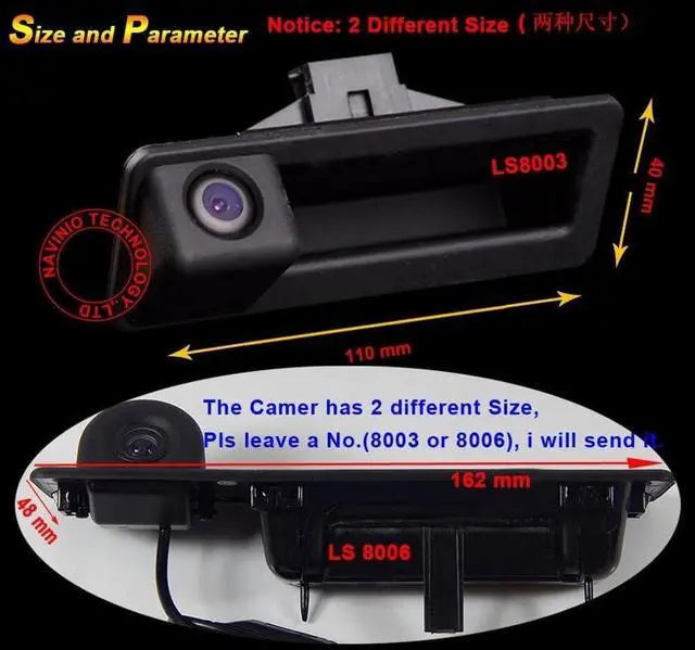 Alt view image 3 of 5 - 170 Degree Parking Reverse Camera,Trunk Handle Rear View Backup Camera Replacement for BMW X1 X3 X4 X5 X6 F18 F35 F45 F46 F48 F80(No.LS8003)
