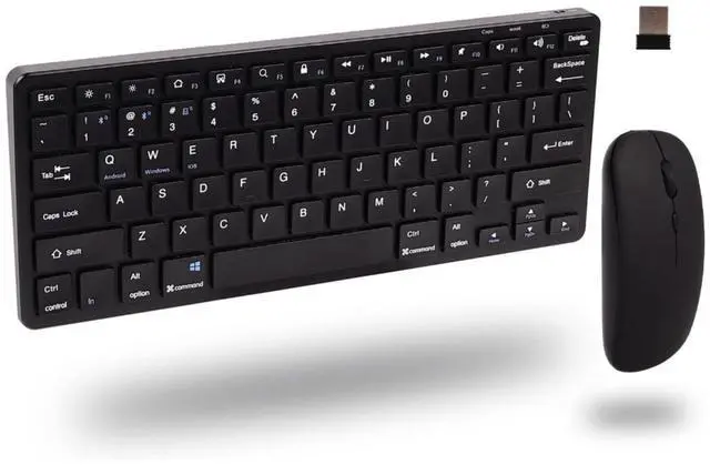 Main image of Bluetooth Keyboard and Mouse Combo, Small Wireless Computer Keyboard and Mouse Set Dual Mode(BT+2.4GHz),Rechargeable Silent Slim Small Compact Keypad for Laptop PC Windows Mac Chrome OS Tablet(