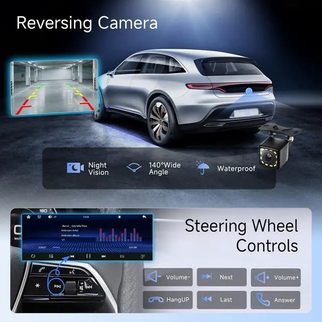 Alt view image 4 of 5 - Driauto Single DIN Touch Screen Car Stereo with Wireless Carplay and Android Auto, 6.5 Inch Incell Screen Car Radio with Bluetooth 5.2 Mirror Link FM/AM/RDS EQ Steering Wheel Control USB+ Backu
