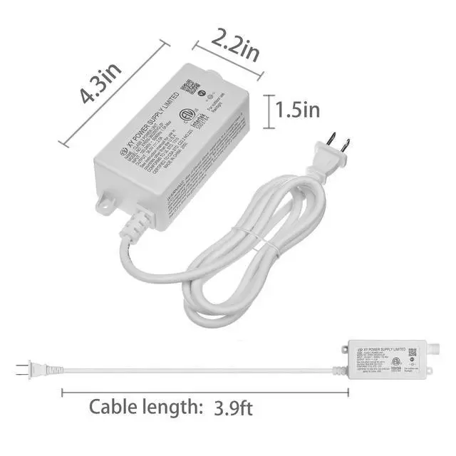 Alt view image 5 of 5 - 36V 2A Power Adapter AC Adapter XY65S-360200VQ-ZP for eufy Permanent Outdoor Lights E22