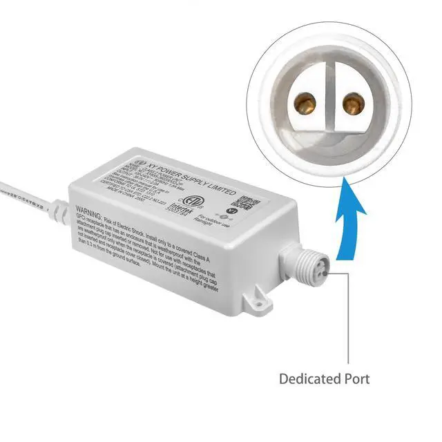 Alt view image 4 of 5 - 36V 2A Power Adapter AC Adapter XY65S-360200VQ-ZP for eufy Permanent Outdoor Lights E22