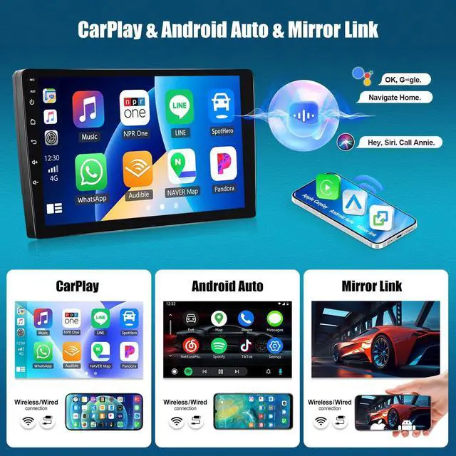 Alt view image 3 of 5 - 2+64G Android Car Stereo for Hyundai Sonata 2015-2017 with Apple Carplay Android Auto Mirror Link 9 inch Touch Screen FM RDS HiFi Bluetooth WiFi GPS+AHD Camera