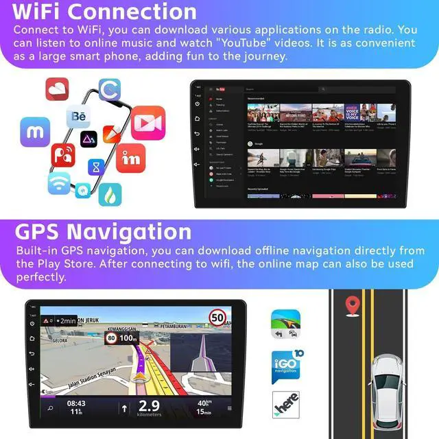 Alt view image 4 of 5 - 2+64G Android Car Stereo for Hyundai Sonata 2015-2017 with Apple Carplay Android Auto Mirror Link 9 inch Touch Screen FM RDS HiFi Bluetooth WiFi GPS+AHD Camera