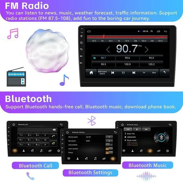 Alt view image 5 of 5 - 2+64G Android Car Stereo for Hyundai Sonata 2015-2017 with Apple Carplay Android Auto Mirror Link 9 inch Touch Screen FM RDS HiFi Bluetooth WiFi GPS+AHD Camera