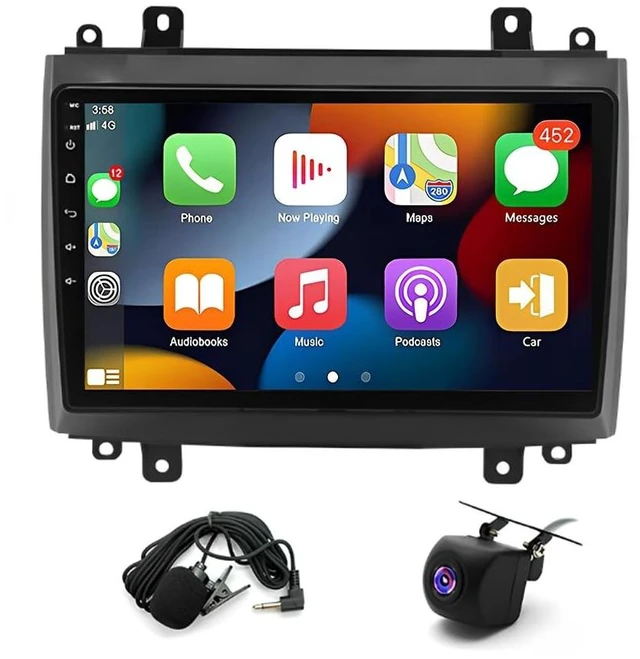 Main image of 10 inch Double Din Car Stereo Radio for Cadillac CTS 2003 2004 2005 2006 2007, 4+64G for Cadillac SRX 2004-2008 with Wireless Carplay Android Auto Car Radio GPS WiFi Bluetooth FM RDS AHD Backup