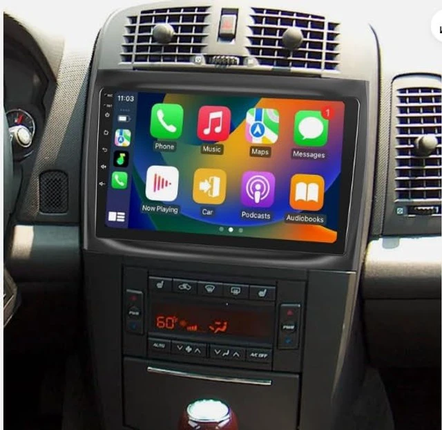 Alt view image 2 of 5 - 10 inch Double Din Car Stereo Radio for Cadillac CTS 2003 2004 2005 2006 2007, 4+64G for Cadillac SRX 2004-2008 with Wireless Carplay Android Auto Car Radio GPS WiFi Bluetooth FM RDS AHD Backup