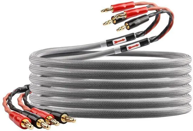 Main image of YYTCG 13 AWG Audiophile Speaker Cable Speaker Wire with Banana Plugs,6N OFC Core, PP Braid,Audio Wire,Compatible with Amplifier, Speakers, AV Receiver& Home Theater(9.84ft/3m)