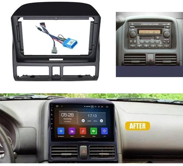 Main image of Fits for Honda CRV CR-V 2001-2006 Car Radio Stereo Fascia Frame Double DIN 9 inch Dash Installation Mounting Kit