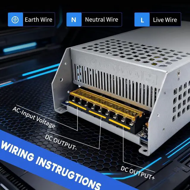 Alt view image 5 of 5 - AC to DC Converter 60V 16A 1000W Power Supply,Universal SMPS 110V/120V/220V AC to DC Converter Power Supply Transformer Driver Adapter for CCTV,RV,Pump,LED Strip (DC60V-16A-1000W)