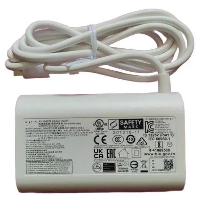 Main image of XTQ White Ac Adapter 20V 3.25A 65W USB Type C ADT-65DSU-D03-2 EAY65895911 Compatible with Lg Gram 14 15 16 17 Series 14Z90N 14Z90P 15Z90N 15Z90P 15Z90P 16Z90P 16Z90Q 17Z90P 17Z90Q + Black Power Cable