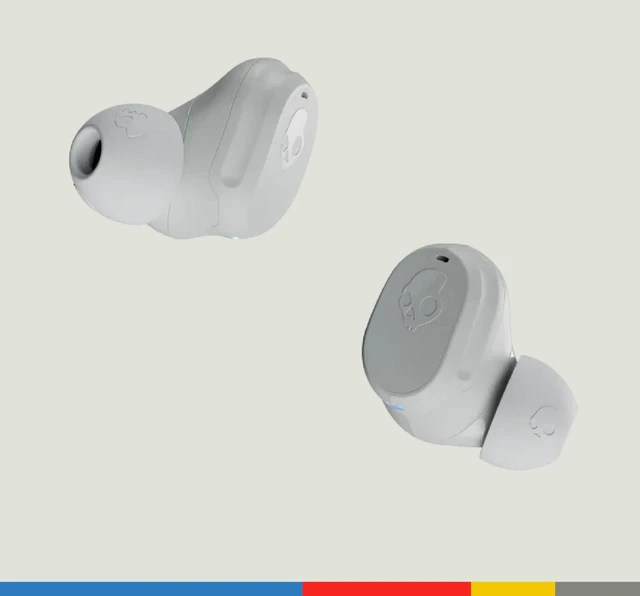 Alt view image 2 of 5 - Skullcandy Mod Wireless In-Ear Bluetooth Earbuds - Light Grey/Blue