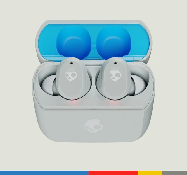 Alt view image 3 of 5 - Skullcandy Mod Wireless In-Ear Bluetooth Earbuds - Light Grey/Blue