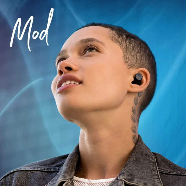 Alt view image 5 of 5 - Skullcandy Mod Wireless In-Ear Bluetooth Earbuds - Light Grey/Blue