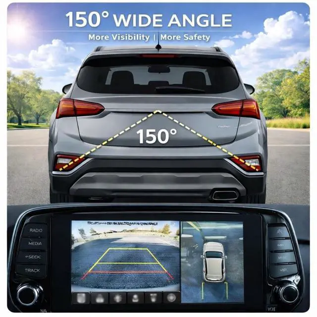 Alt view image 5 of 5 - Car Rear View Backup Camera for Hyundai Santa Fe 2019-2021 Replace# 99240-S1020 99240S1020