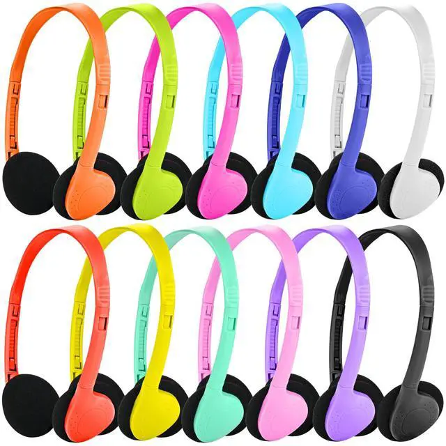 Main image of Yoley Classroom Headphones Bulk 12 Pack Class Set for School Students Kids and Adult -Sturdy Wired 3.5mm Plug (Mixed, 12 Pack)