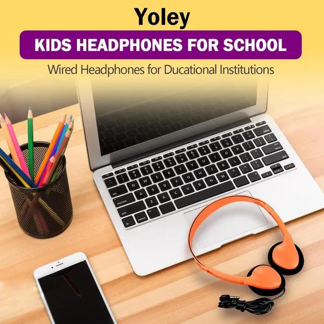 Alt view image 2 of 5 - Yoley Classroom Headphones Bulk 12 Pack Class Set for School Students Kids and Adult -Sturdy Wired 3.5mm Plug (Mixed, 12 Pack)