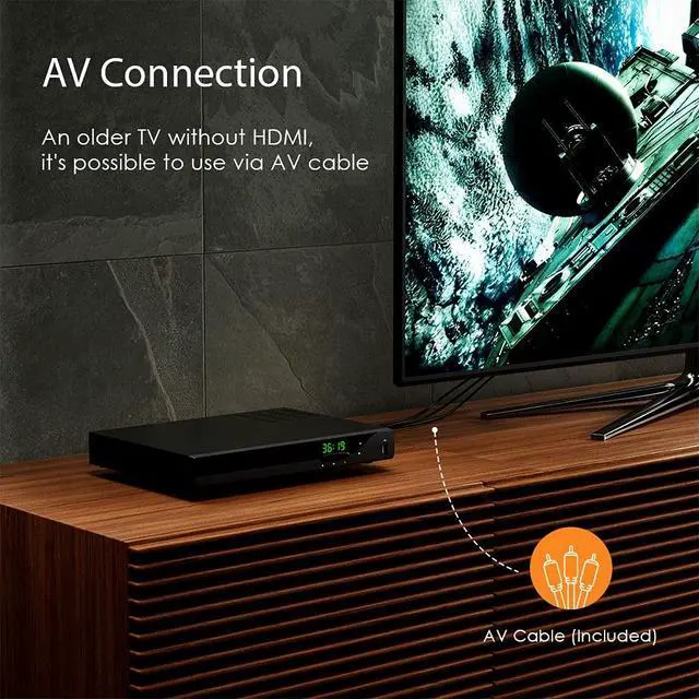 Alt view image 5 of 5 - Blu Ray DVD Player, 1080P Home Theater Disc System, Play All DVDs and Region A 1 Blu-Rays, Support Max 128G USB Flash Drive + HDMI/AV/Coaxial Output + Built-in PAL/NTSC with HDMI/AV Cable