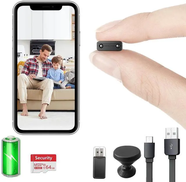 Main image of Free 64G Smallest Wireless WiFi Battery Camera,HD1080P Mini Remote Camera,Baby Monitor with Video Recording Live Feed Night Vision,Motion Detection,Cloud Storage for Security with iOS Android A