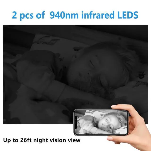 Alt view image 5 of 5 - Free 64G Smallest Wireless WiFi Battery Camera,HD1080P Mini Remote Camera,Baby Monitor with Video Recording Live Feed Night Vision,Motion Detection,Cloud Storage for Security with iOS Android A