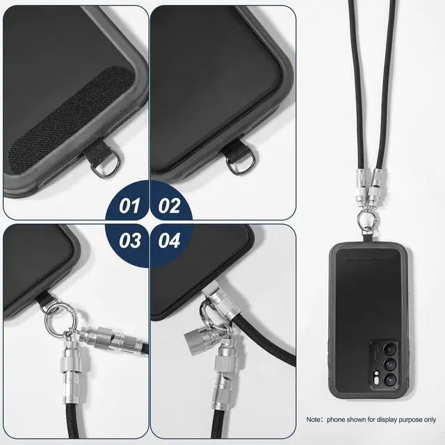 Alt view image 5 of 5 - USB C to USB C Cable,Phone Lanyard, White 1ft and 4ft 2-Pack 60W, Dual-Purpose for Fast Charging Apple iPhone 16/15 Series, MacBook, Samsung Galaxy and More, Phone Strap for All Phones, Women or