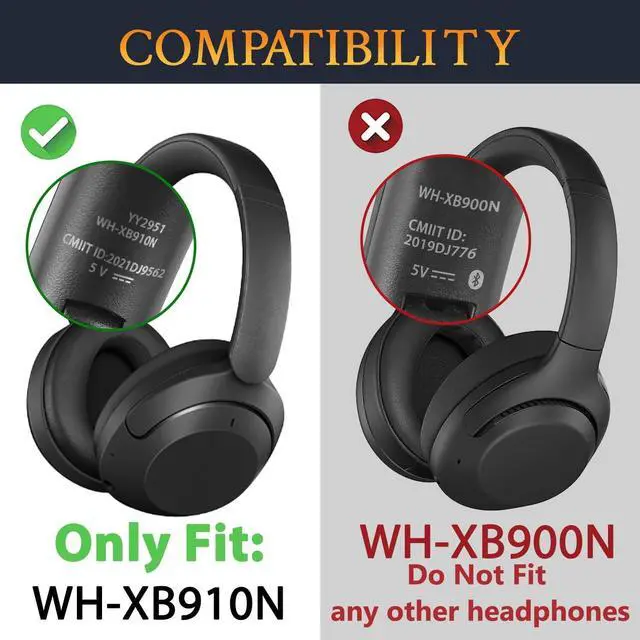 Alt view image 2 of 5 - SOULWIT Lambskin Earpads Cushions Replacement for Sony WH-XB910 XB910N Extra Bass Noise Cancelling Headphones, for Sony WHXB910N Wireless Headset, Ear Pads with Noise Isolation Foam - Blue
