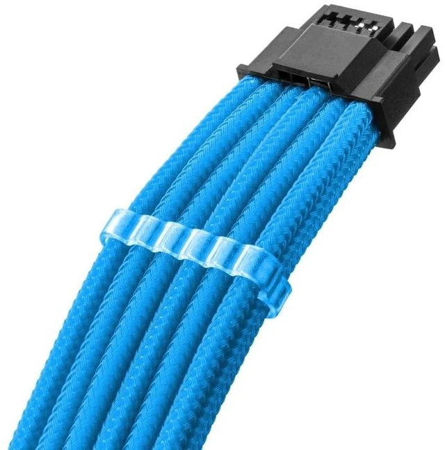 Alt view image 2 of 5 - CableMod Pro ModMesh Universal 12V-2x6 PCIe Cable (Lt Blue, 16p-16p, 90B)