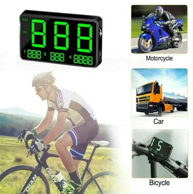 Alt view image 2 of 5 - MASO Car Motorbike Bicycle Universal Digital GPS Speedometer OBD-II Overspeed Alarm System MPH/KM/h