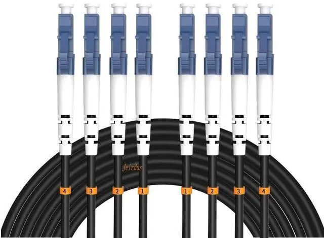 Main image of Jeirdus 60Meters 196ft LC to LC 4 Core Outdoor Armored Fiber Optic Cable Jumper Patch Cord Optical 9/125 Singlemode LC-LC