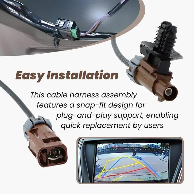 Alt view image 2 of 5 - ASTROSYNC Reverse Camera Cable Harness Assembly Fit for Ford F-250 F-350 Super Duty W/Towing System 2017 2018 2019 2020 2021 2022 Replace HC3Z-14D202-M HC3Z14D202M