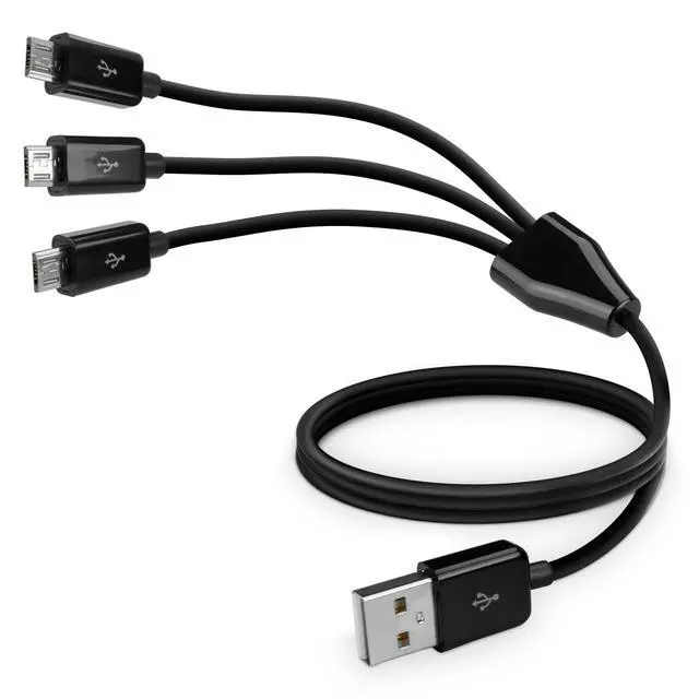 Alt view image 2 of 3 - BoxWave Cable Compatible with Tandem t:Slim X2 Insulin Pump - MultiCharge MicroUSB Cable, Multiple Charging Cable Micro USB Cable - Black