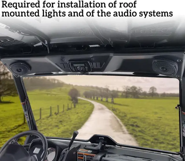 Alt view image 5 of 5 - SAUTVS Defender Front Roof Liner, Front Overhead Roof Liner Speaker Pods System for Can-Am Defender/Max HD8 HD10 Accessories, Replace# 715003098(1PCS)