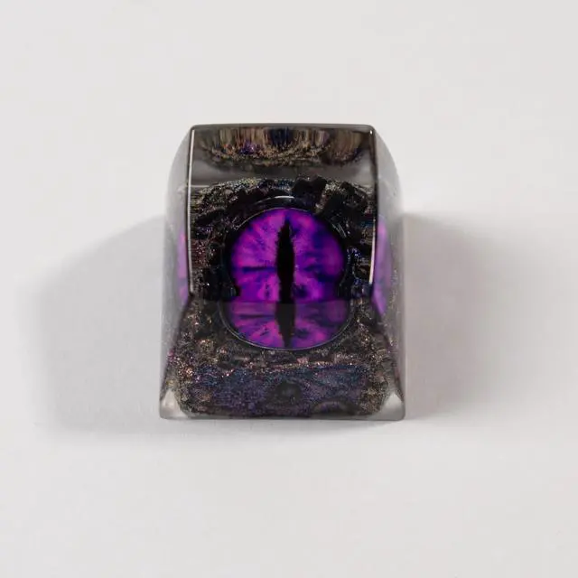 Alt view image 5 of 5 - Witwikey Artisan Keycap, 1U Handmade Resin, Compatible with MX Switch Mechanical Keyboards, Rap Theme, Gaming Style, Backlit (Purple Eye Keycap)