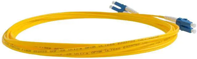 Alt view image 2 of 5 - SpeedyFiberTX 4-Pack 0.50 Meter LC to LC Fiber Patch Cable, Corning SMF-28 Singlemode 9/125um Ultra Optical Fiber, Duplex, Yellow Riser OFNR Cable Jacket