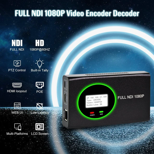 Alt view image 2 of 5 - ORIVISION 1080P@60Hz Full NDI Encoder/Decoder, NDI to HDMI Converter with Pass-Through, Tally Light PTZ Control for TV Programming,Live Streaming, Video Broadcasting,TV Production (Black)