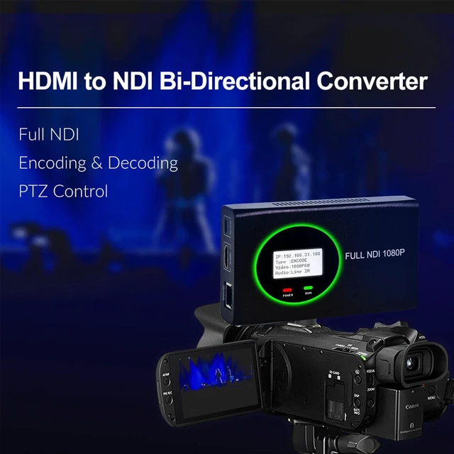 Alt view image 5 of 5 - ORIVISION 1080P@60Hz Full NDI Encoder/Decoder, NDI to HDMI Converter with Pass-Through, Tally Light PTZ Control for TV Programming,Live Streaming, Video Broadcasting,TV Production (Black)